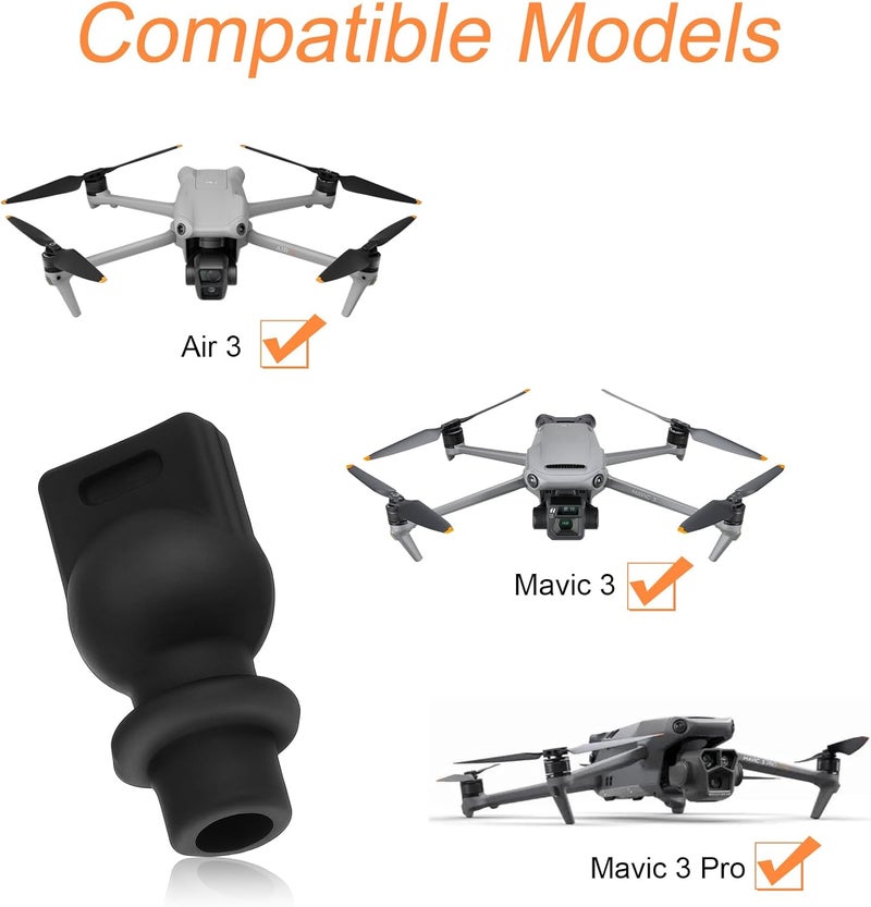Dedoda 4 قطع كرة ممتص الصدمات متوافقة مع DJI Avata 2/DJI Mavic 3/Mavic 3 Pro/Air 3، مجموعة إصلاح وسادة التخميد مع مفك براغي وملاقط، قطع غيار طائرات الدرون ملحقات كاميرا الجيمبال (أسود) - Image 3